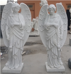 White Marble Angel Religious Western Mary Carved Statues