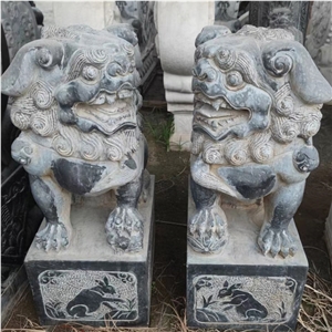 Antique Chinese Style Temple Lion  Sculpture For Landscape