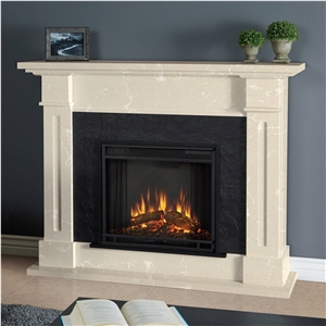 Artificial Marble Beige Colors Fireplace Factroy