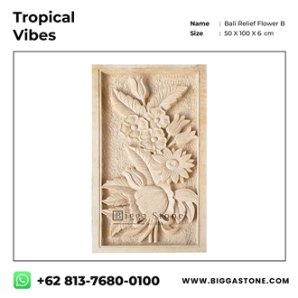 Bali Flower Bouquet Bas Relief