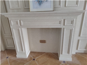 Beige Artificial Marble Fireplace