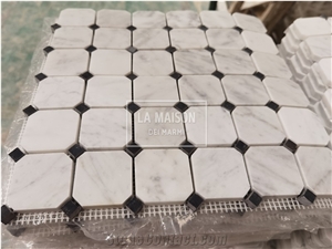 Bianco Carrara Marble Honed Square Wall Mosaic Tile