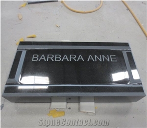 Black Granite American Style Slanted Marker