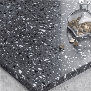 Black/White/Grey Terrazzo Slab Tiles for Table Top Countertop