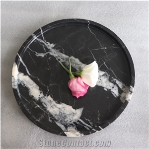 Black White Marble Plates