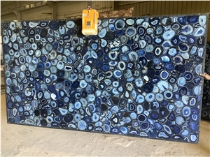 Blue Agate Semiprecious Stone Slabs