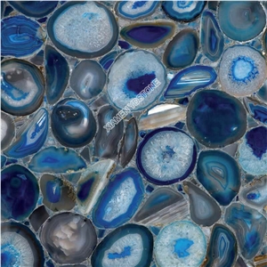 Blue Agate Slabs Semiprecious Stone