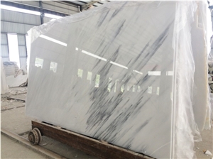 China Oriental White Marble Slab with Blue Veins