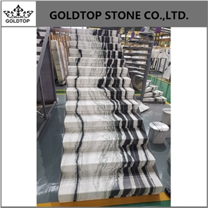 China Panda White Marble Slabs For Stairs