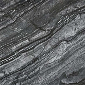 Chinese Black Zebra Natural Marble 1.8Cm Polished Slabs