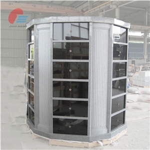 Light Grey Granite Hexgonal Columbarium Secured With Rosette