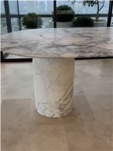 Italy Arabescato White Marble  Cut To Table Leg