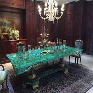 Malachite Table Green Gemstone Furniture