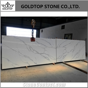 Malaysia Factory Bookmatched Calacatta White Quartz Stone