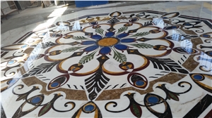 Marble Inlay Stone Floor Medallions, Waterjet Flooring Medallions