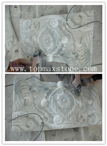 Marble Stone Carving Relief, Embossment, Arabescato White Marble Embossment