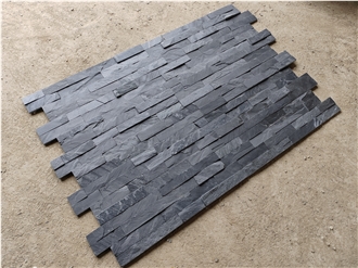 Natural Black Wall Panel Z Slate Stacked Stone Veneer