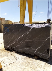 Nero Marquina Marble, Morocco Black Marble Blocks