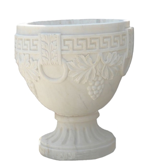 Outdoor White Marble Flower Garden Planters