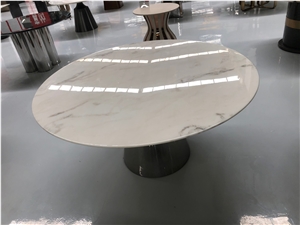 Picasso White Marble Dover Cream Marble Coffee Table Top