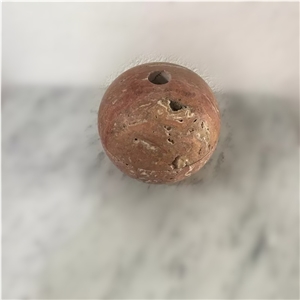 Red Travertine Sphere Incense Holder Sphere Incense Burner