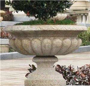 Rust Stone , Sunset Gold, Flower Pots, Planter Pots, Outdoor Planters, Exterior Flower Pots, China Yellow Granite