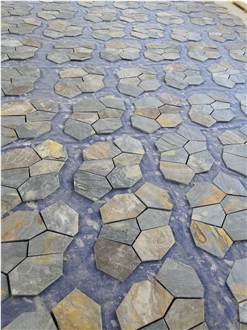 Rusty Slate Mesh Paver Landscaping Flagstone