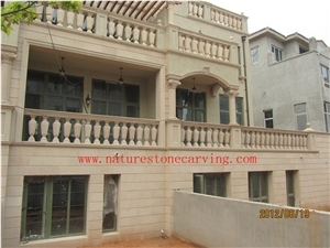 Sandstone Balustrade Railings, Beige Sandstone Balustrade