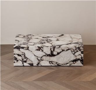 Stone Coffee Table Calacatta Viola Marble Plinth