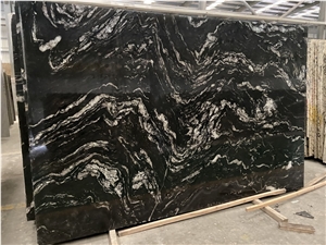 Universe Black Granite Slab,Cosmic Black Granite White Veins