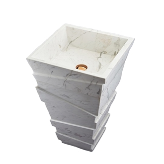 Volakas White Marble Bathroom Rectangle Sink