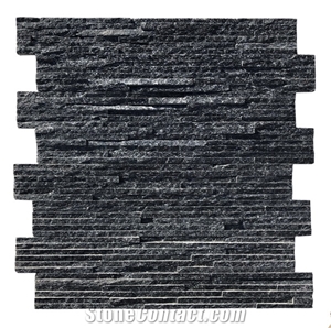 Black Quartzite Waterfall Ledge Stone  Cladding Panels