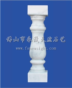 White Marble Balustrade 60x12x12 cm Square