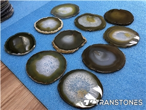 Yellow Agate Slices Translucent Semiprecious Stone