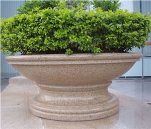 Yellow Granite Flower Pot