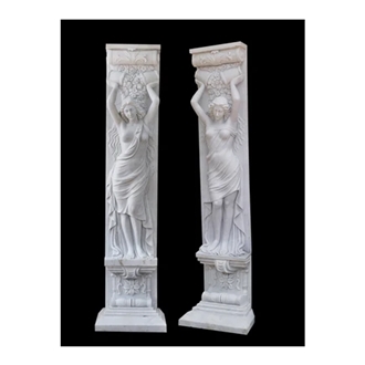 Decorative Building Natural Marble Roman Columns For House